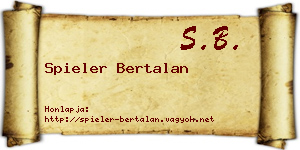 Spieler Bertalan névjegykártya